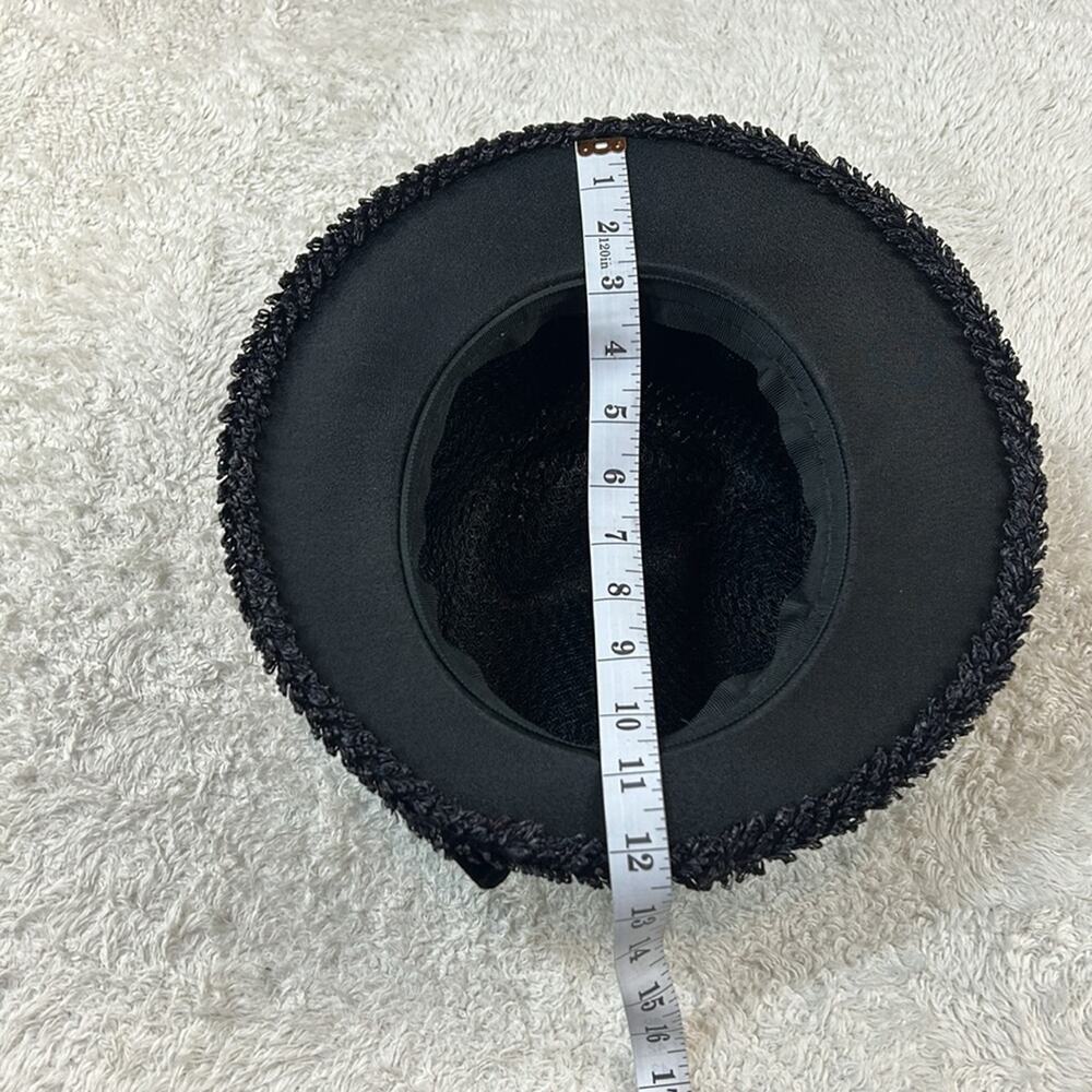 Vintage black textured ladies top hat - Picture 7 of 11